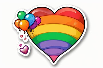 LGBTQ Sticker lgbtq pride sticker for diversity design. Rainbow kindness motive flirting diversity Flag illustration. Colored lgbt parade demonstration recognition. Gender speech and rights tangent