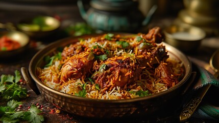  Chicken Biryani: Spicy Indian Malabar Biryani - obrazy, fototapety, plakaty