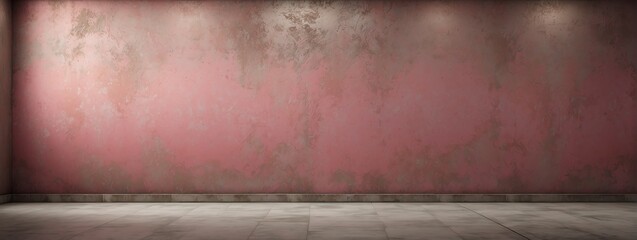Amazing panoramic view of pink concrete wall texture rough cement retro background vintage from Generative AI
