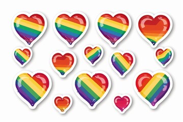 LGBTQ Sticker love mutual support design. Rainbow exhilarating motive courtship diversity Flag illustration. Colored lgbt parade demonstration pride journey. Gender speech and rights eggshell white - obrazy, fototapety, plakaty
