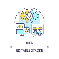 Network traffic analysis multi color concept icon. Web protocol, data collecting. Intrusion vulnerability detection. Round shape line illustration. Abstract idea. Graphic design. Easy to use