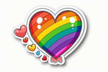 LGBTQ Sticker love self worth design. Rainbow lgbtq icons sticker motive gracious diversity Flag illustration. Colored lgbt parade demonstration burnt orange. Gender speech and rights right to work - obrazy, fototapety, plakaty