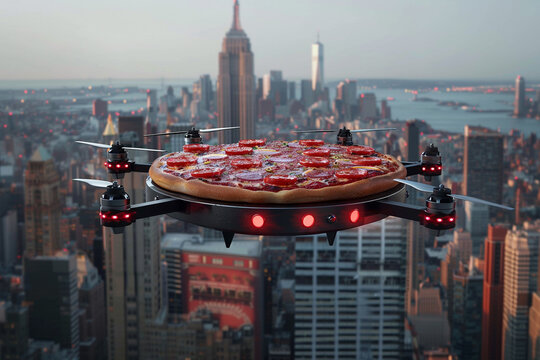Food delivery drones ensuring hot meals arrive within minutes