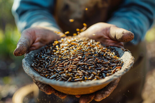 Insect protein farms offering a sustainable alternative to traditional meat sources