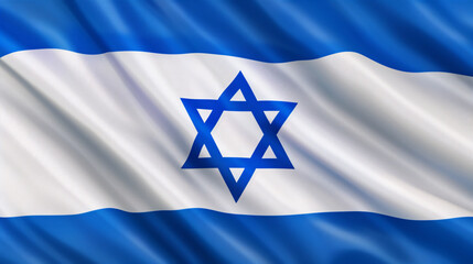 a blue and white flag with a star on it