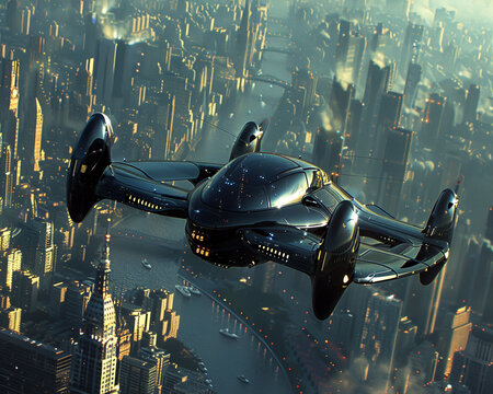 Personal flying vehicles for leisurely sky tours above the city