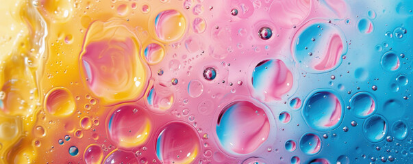Colorful oil bubble background. Closeup view. - obrazy, fototapety, plakaty