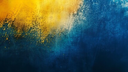 Amazing Dark Blue Yellow Blur Gradient With Noise Grain Textured. Generative Ai