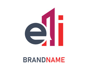 Letter ei logo design template