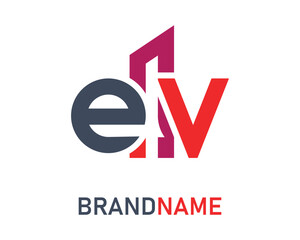 Letter ev logo design template