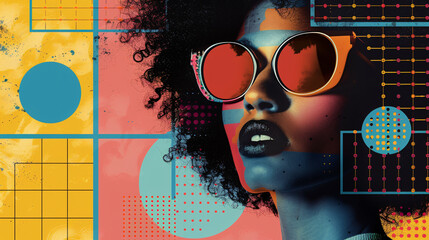 a woman with afro hair and sunglasses