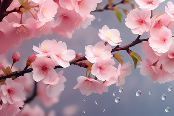 pink cherry blossom, generative ai