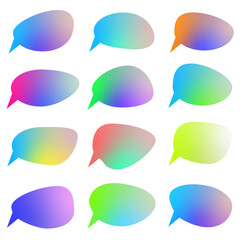 Hand drawn gradient speech bubble collection
