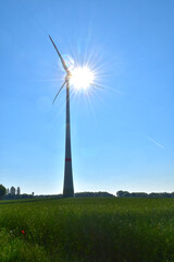 Windkraft, Windrad,  Feldlandschaft