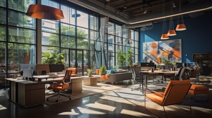 Generative AI open office space for work