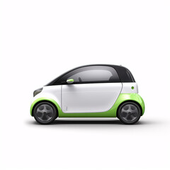 Fototapeta na wymiar a small green and white car