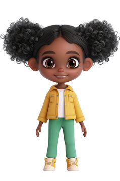Cute Girl Happy Cartoon Character
