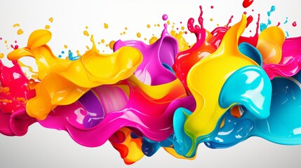 Vivid and colorful background with bright marble paint ink splash effect for design purposes