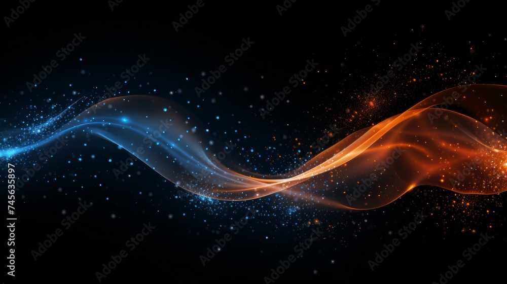 Aufkleber vibrant wave of colorful particles forming a loop, visualizing sound and music concept