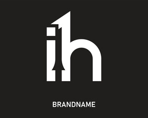 Letter ih logo design template