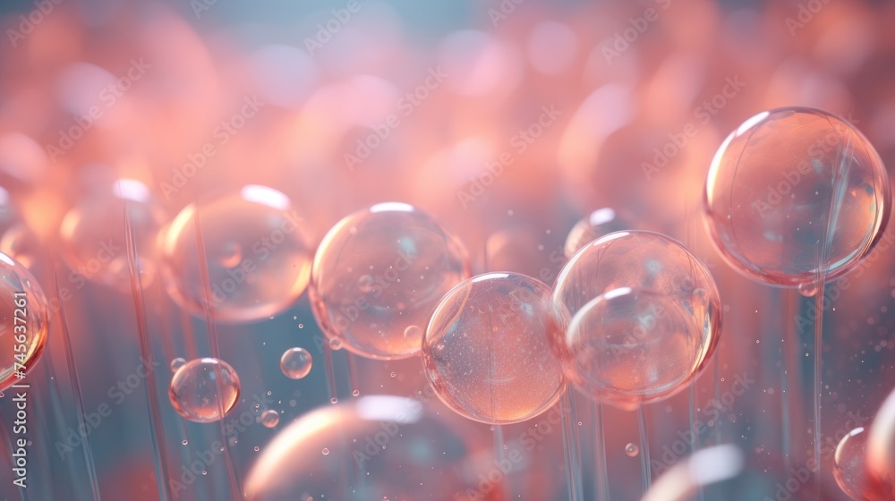 Aufkleber Generative AI Layers of translucent circles overlapping to produce an abstract and ethereal scene.