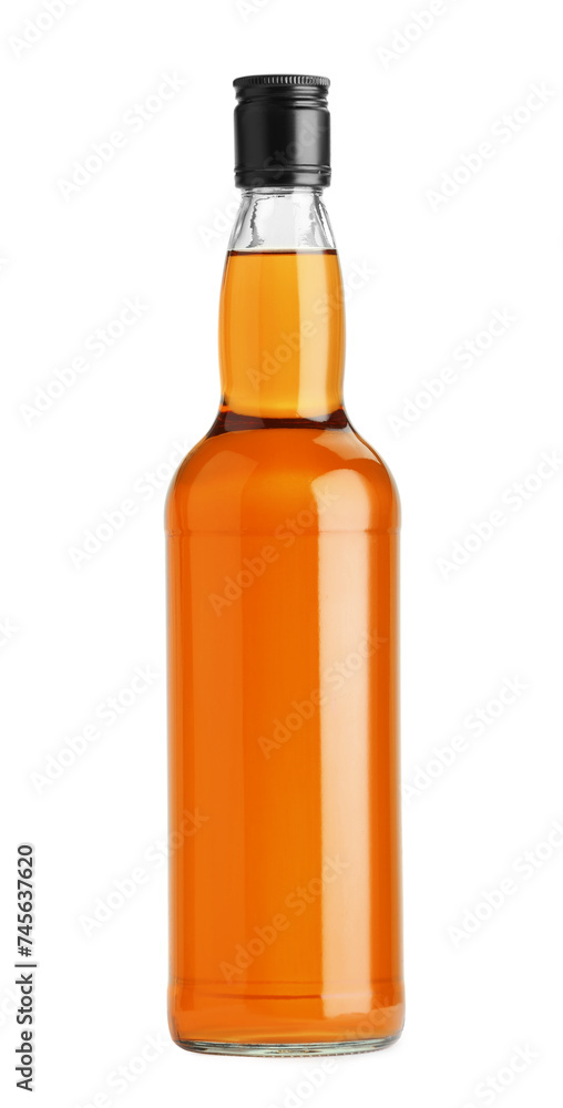 Wall mural Bottle of whiskey isolated on white. Alcoholic drink