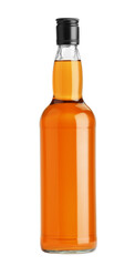 Bottle of whiskey isolated on white. Alcoholic drink