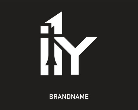 Letter iy logo design template