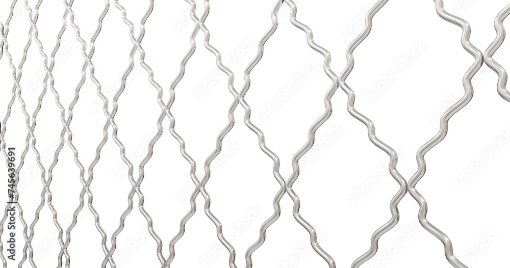 Poster beyond functionality: this 3d illustration reimagines geometric wire mesh with modern aesthetics. is