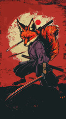 Fox Samurai Illustration