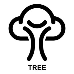 tree, nature, plant, green, ecology, forest outline icon for web mobile app presentation printing
