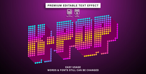 editable text effect k pop style
