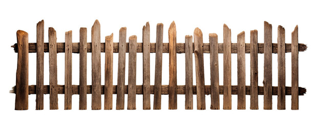 Rustic wooden fence, cut out