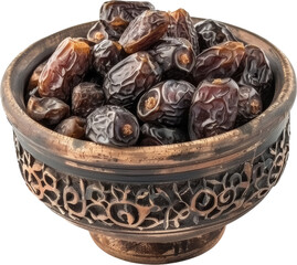 Dried dates fruits in bowl