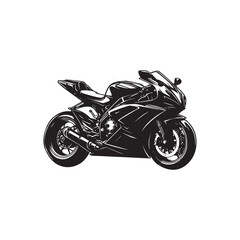 Obraz na płótnie Canvas Silhouette of a sleek motorcycle isolated on white background