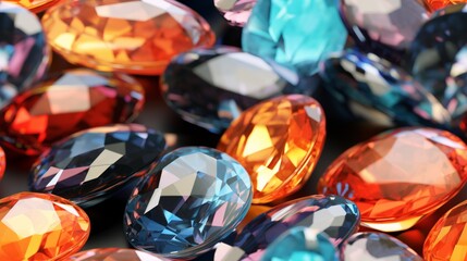 Generative AI Shiny and slick texture of polished gemstones.