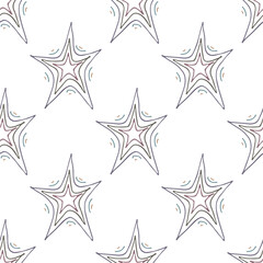 Seamless pattern with cute stars doodle for decorative print, wrapping paper, greeting cards, wallpaper and fabric