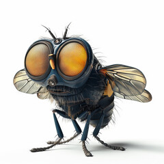 3d fly character on white background