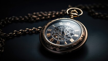Fototapeta premium closeup shot of a vintage pocket watch