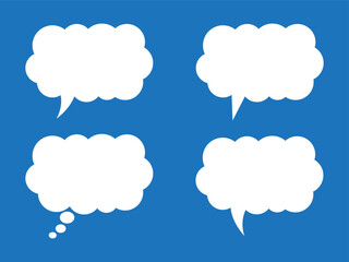 Thought bubble icon, thinking cloud vector icon for apps and websites. Set of speech bubbles. Speak bubble text, cartoon chatting box, message box.