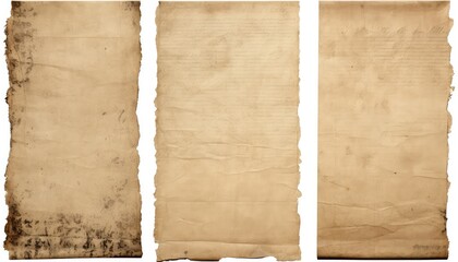 3 Old worn paper sheet