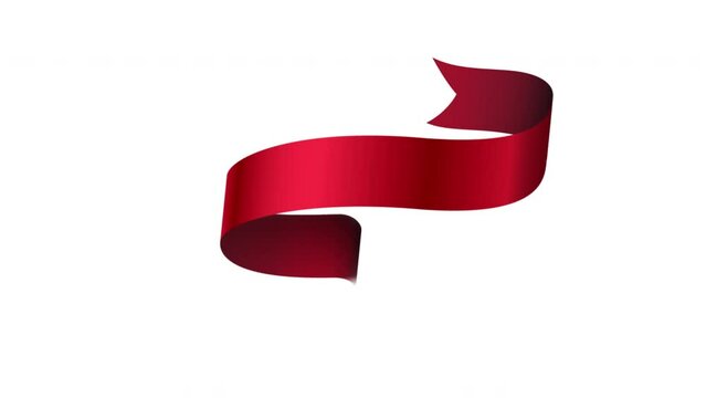 Red glossy ribbon banners set. collection object stripe, frame classic tag, motion graphic