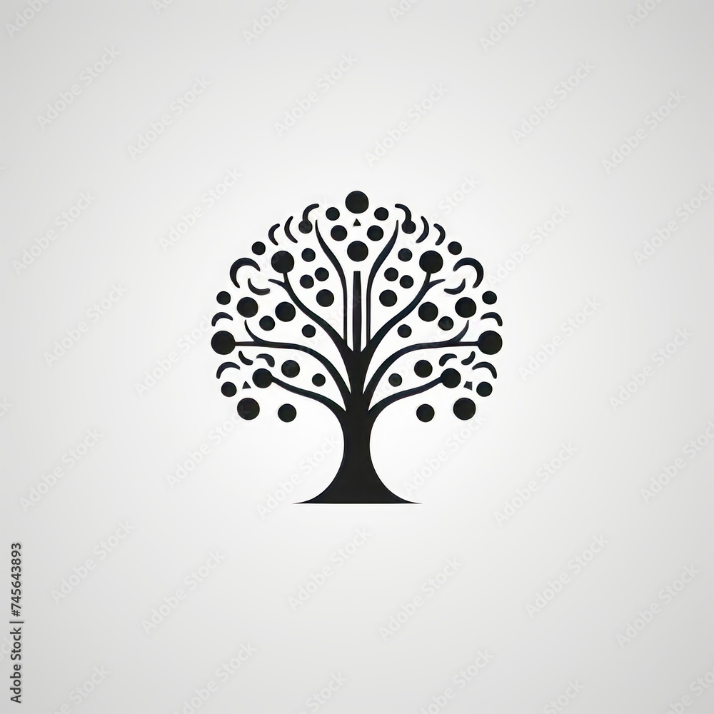 Aufkleber generative ai flat tree icon