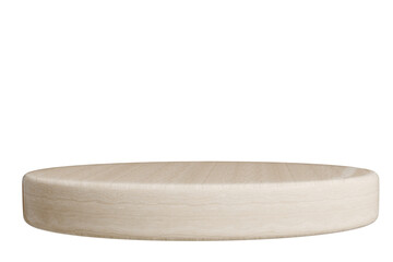 3d rendering beige Wooden round product display podium background. abstract background for cosmetic advertising sale product. Organic cosmetic and food concept. 3d rendering.