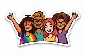 LGBTQ Sticker love relationship design. Rainbow introspective motive love forgiveness diversity Flag illustration. Colored lgbt parade demonstration visibility. Gender speech and rights age diversity