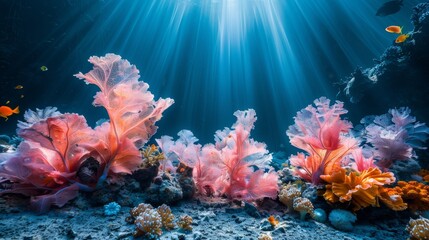 Fototapeta na wymiar Underwater photography revealing the oceans unseen wonders, a submerged paradise
