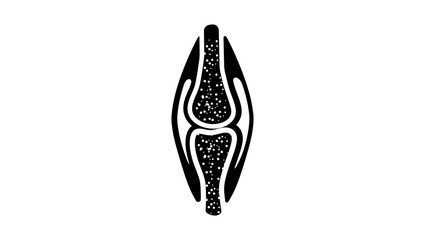 Synovial joint, black isolated silhouette