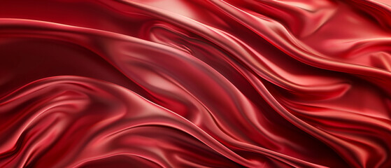 Obraz premium Luxury smooth red silky wave with multi layers texture. Vibrant smooth bright color gradient. 