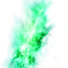 abstract green background with splashes, transparent background, PNG file