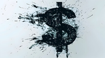 dollar symbol in water Generate an isolated image of the US dollar symbol ($) on a white background."